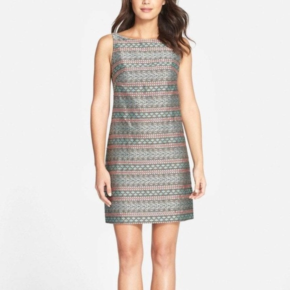 NWT ADRIANNA PAPELL Beaded Jacquard Shift Dress - Picture 1 of 8